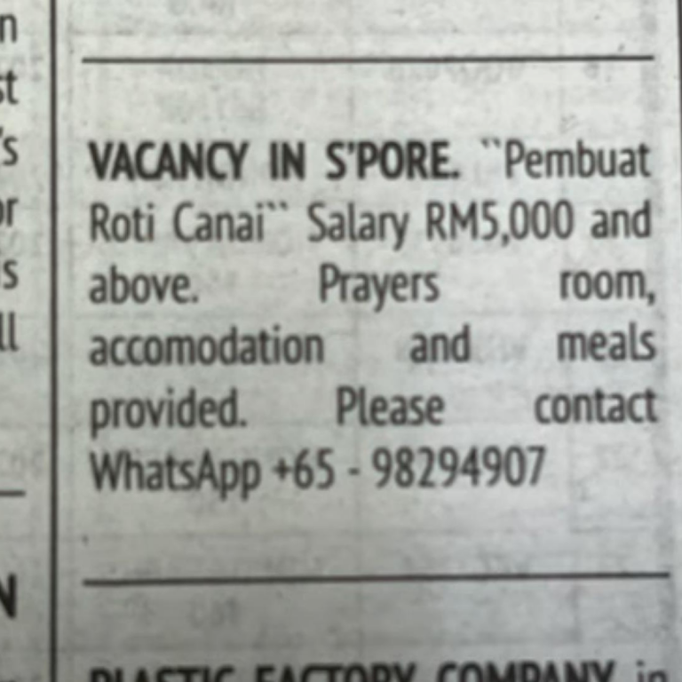Singapore-roti-canai-maker-high-salary