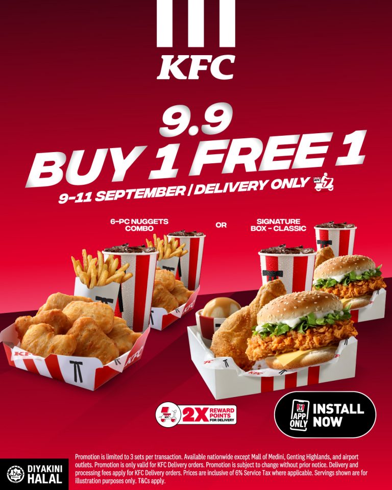 盘它！大马KFC「2大人气套餐」⚡现在BUY 1 FREE 1！优惠连续3天~