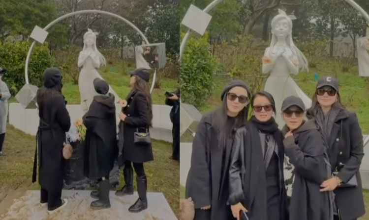 ChristineFan-one-word-infrontof-barbiehsu-statue-