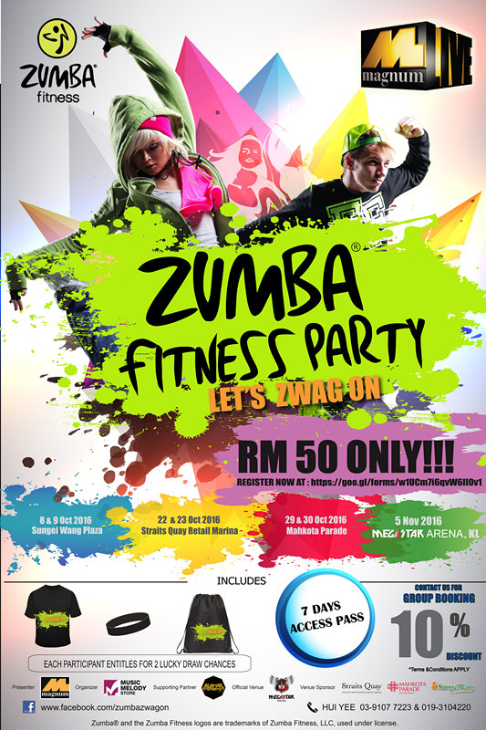 全城最大のZumba Party 只需RM50就可以参加7场最酷炫、最健康和最具魅力的Zumba派对！绝对让你嗨翻天*\(^_^)/*